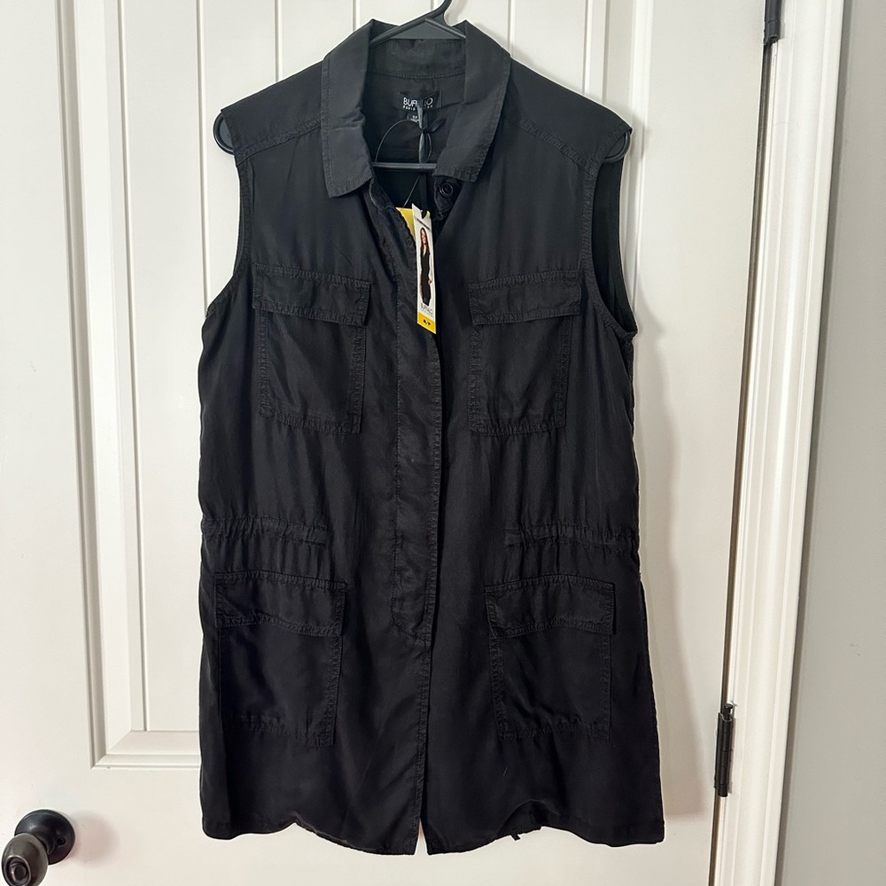 BUFFALO DAVID BITTEN Lightweight Lyocell Black Vest women’s size small